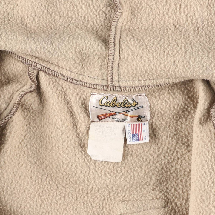 Vintage 70s-80'S Cabela's Realtree Camo Fleece Full-Zip Hoodie, Made in USA, Men's Size L polyester brown type Vintage Second Hand