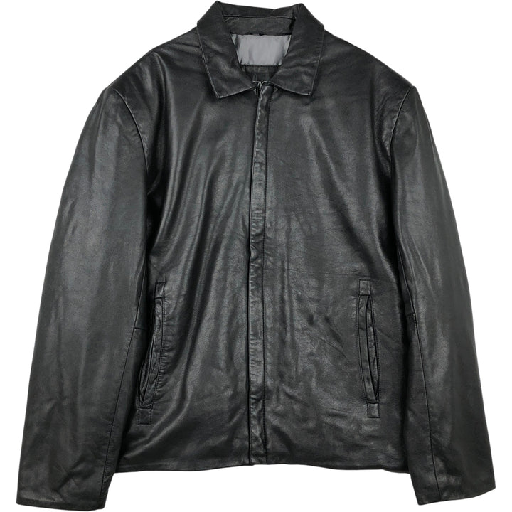 COLLEZIONE Padded Leather Blouson, Men's Size XL genuine leather black type Vintage Second Hand