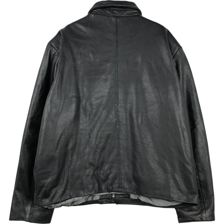 COLLEZIONE Padded Leather Blouson, Men's Size XL genuine leather black type Vintage Second Hand