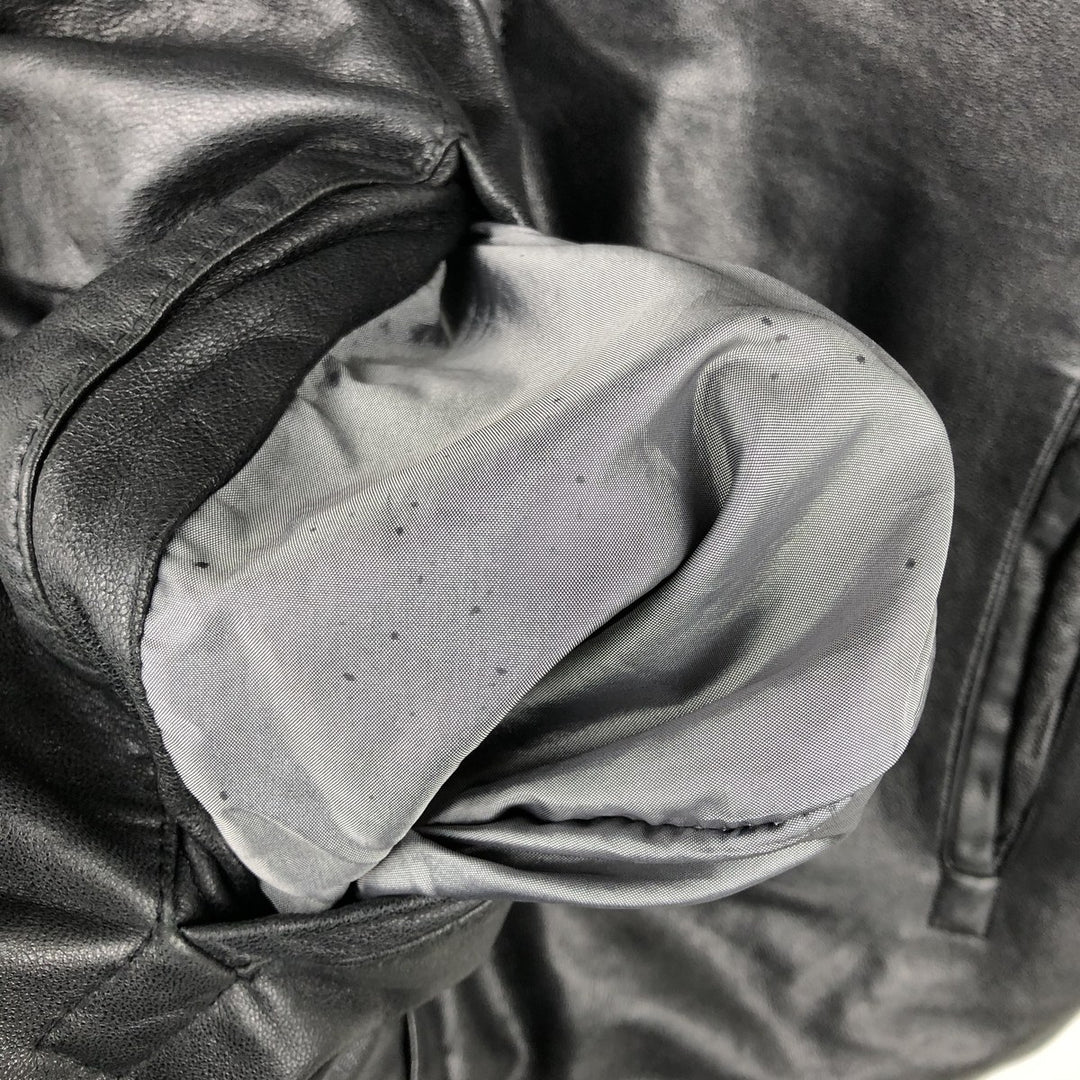 COLLEZIONE Padded Leather Blouson, Men's Size XL genuine leather black type Vintage Second Hand