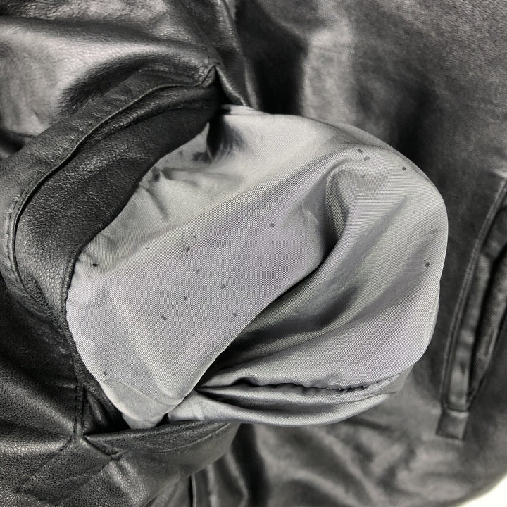 COLLEZIONE Padded Leather Blouson, Men's Size XL genuine leather black type Vintage Second Hand