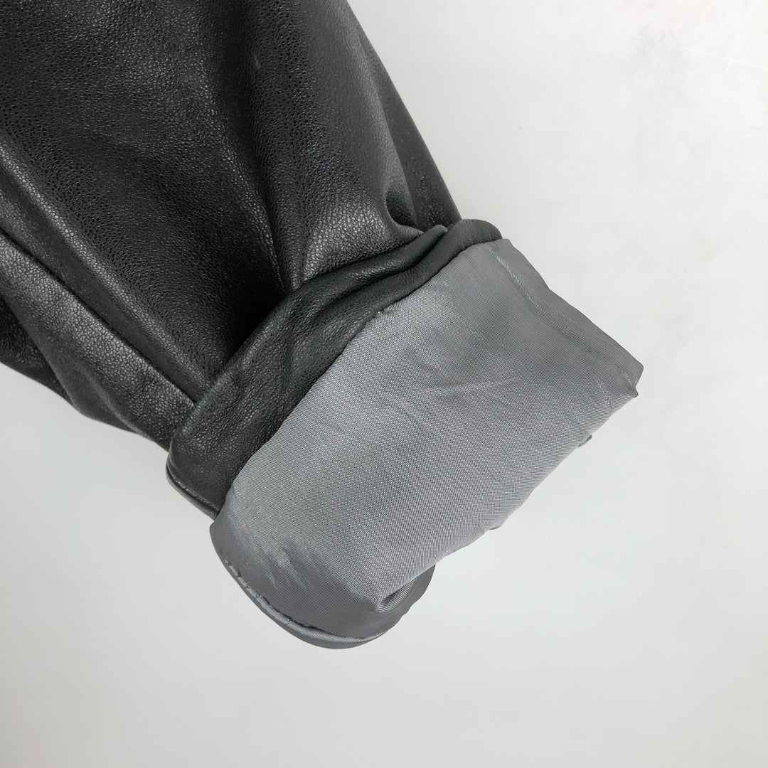 COLLEZIONE Padded Leather Blouson, Men's Size XL genuine leather black type Vintage Second Hand