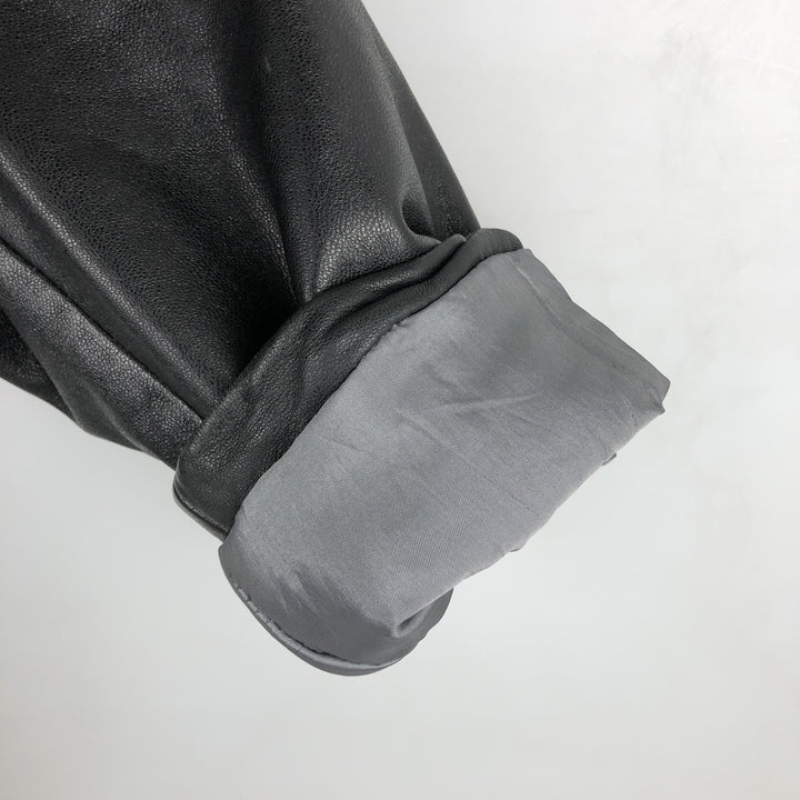 COLLEZIONE Padded Leather Blouson, Men's Size XL genuine leather black type Vintage Second Hand