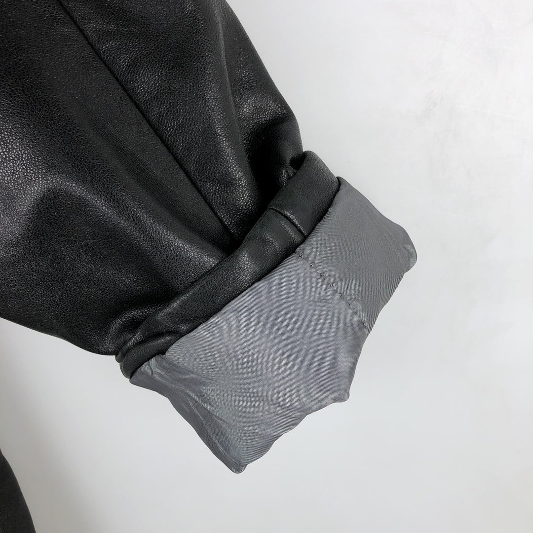 COLLEZIONE Padded Leather Blouson, Men's Size XL genuine leather black type Vintage Second Hand