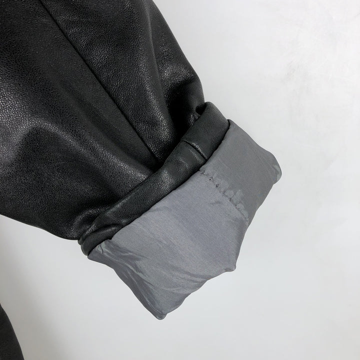 COLLEZIONE Padded Leather Blouson, Men's Size XL genuine leather black type Vintage Second Hand