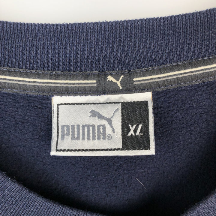 90s-00'S Puma Sweatshirt with One-Point Logo, Men's Size XL (Equivalent), Vintage cotton navy blue type Vintage Second Hand