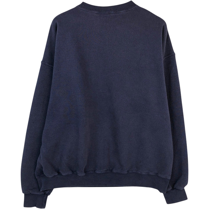 2000'S Reebok Logo Sweatshirt, Made in USA, Men's Size L (approx.) cotton navy blue type Vintage Second Hand
