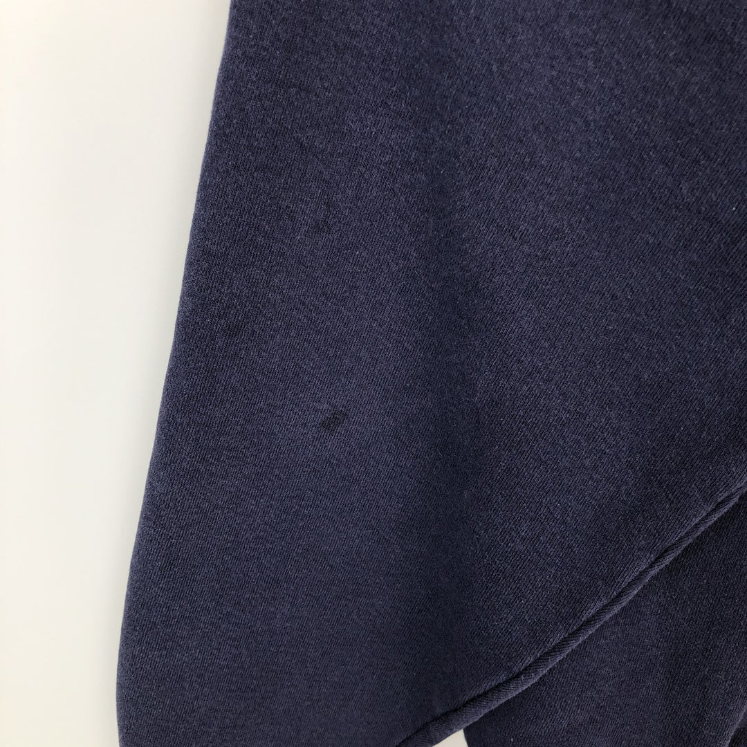2000'S Reebok Logo Sweatshirt, Made in USA, Men's Size L (approx.) cotton navy blue type Vintage Second Hand