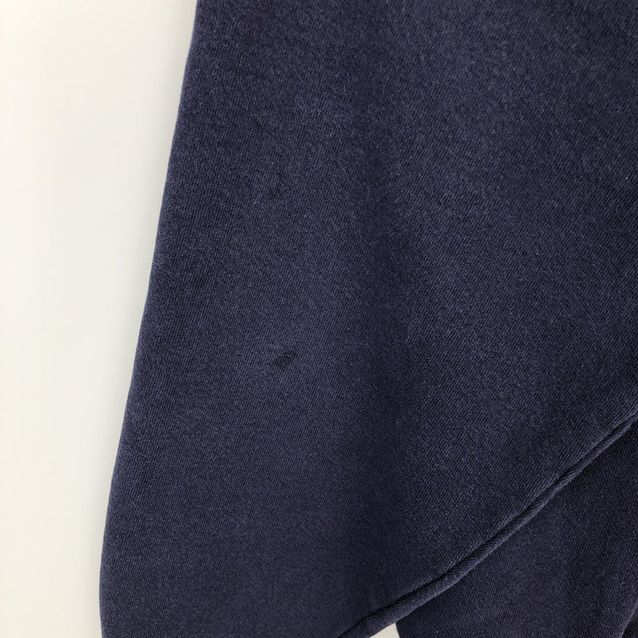 2000'S Reebok Logo Sweatshirt, Made in USA, Men's Size L (approx.) cotton navy blue type Vintage Second Hand