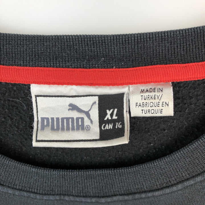 90s~00'S PUMA logo sweatshirt, men's XL size, vintage unclear black type Vintage Second Hand