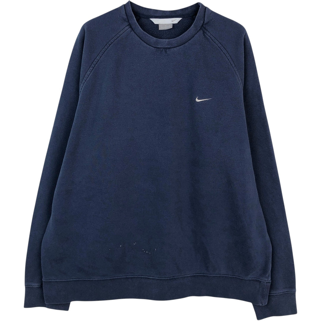 00'S Nike One Point Logo Sweatshirt Trainer Men's XL cotton navy blue type Vintage Second Hand