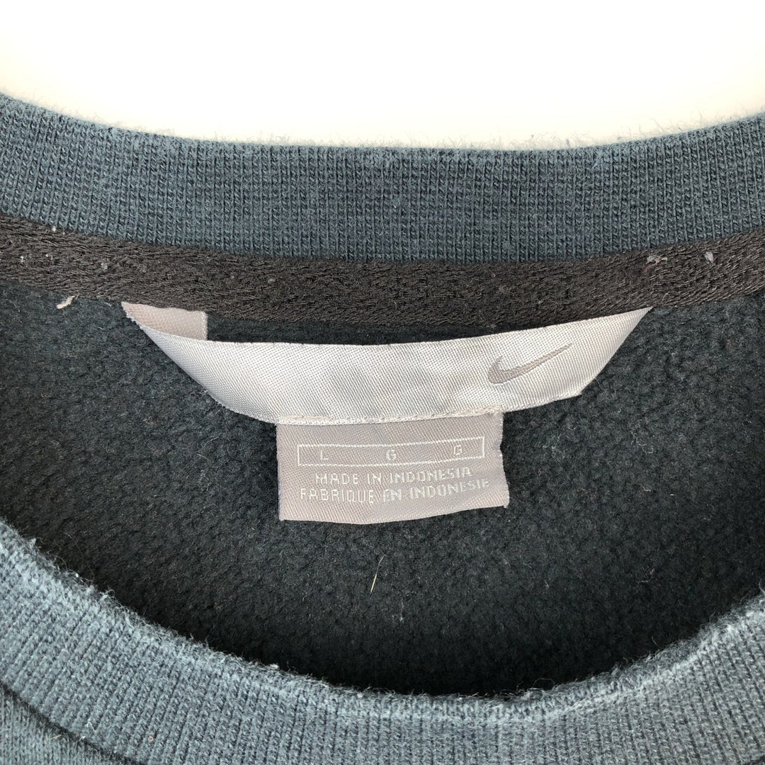 00'S Nike One Point Logo Sweatshirt Trainer Men's L size cotton navy blue type Vintage Second Hand