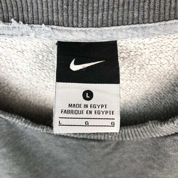 Nike One Point Logo Sweatshirt, Trainer, Men's Size L cotton gray type Vintage Second Hand