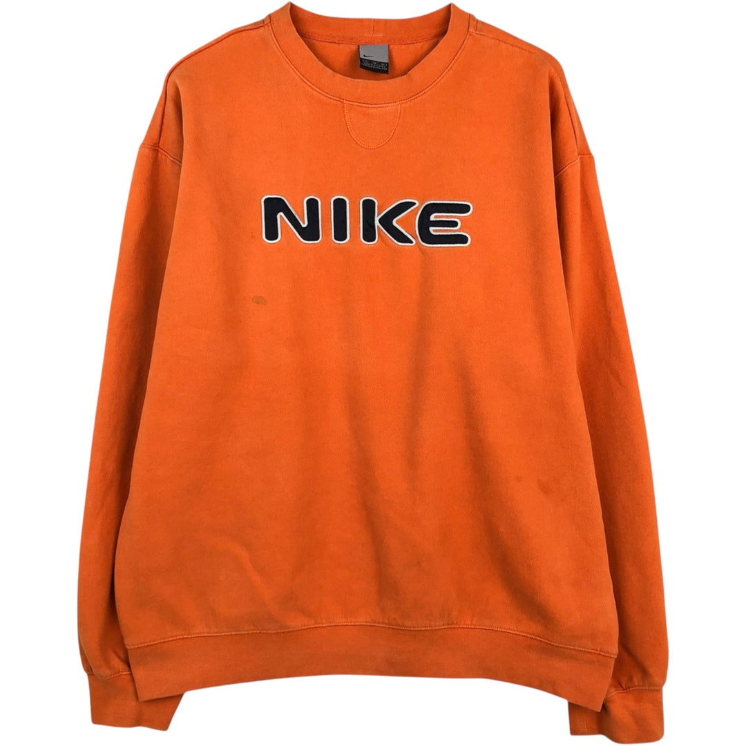 2000'S Nike logo sweatshirt, men's size XL cotton orange type Vintage Second Hand