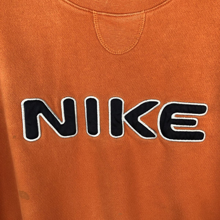 2000'S Nike logo sweatshirt, men's size XL cotton orange type Vintage Second Hand