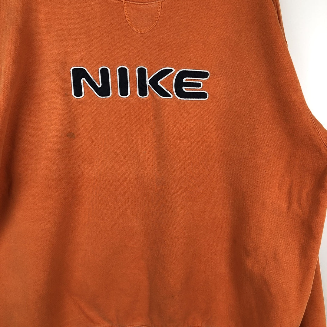 2000'S Nike logo sweatshirt, men's size XL cotton orange type Vintage Second Hand