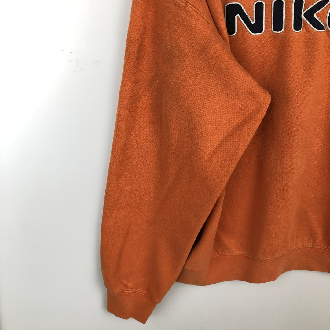2000'S Nike logo sweatshirt, men's size XL cotton orange type Vintage Second Hand