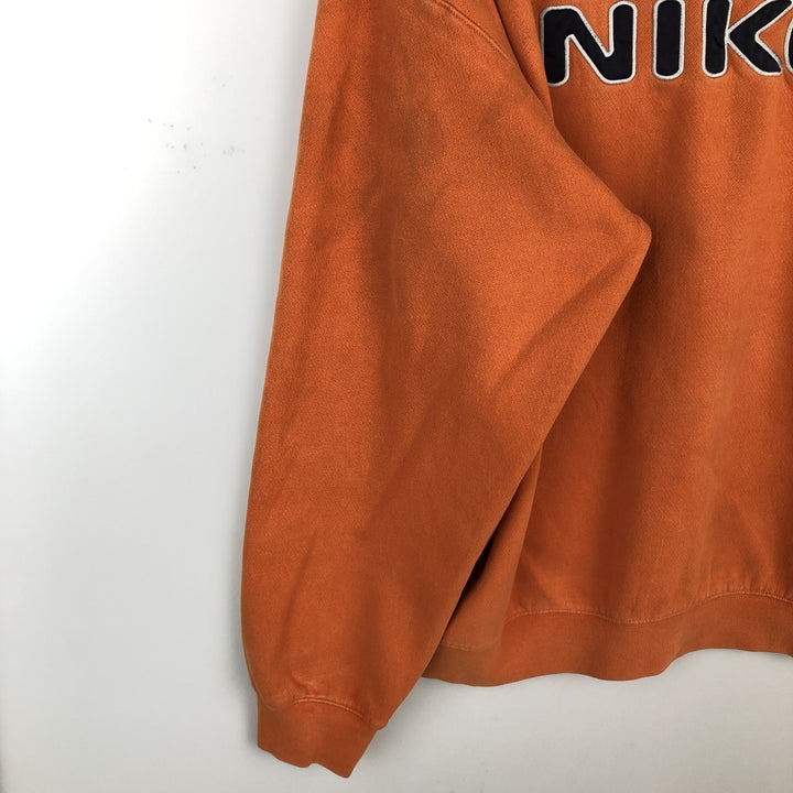 2000'S Nike logo sweatshirt, men's size XL cotton orange type Vintage Second Hand