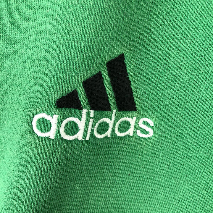 Adidas one-point logo sweatshirt, made in USA, men's size XL. cotton green type Vintage Second Hand