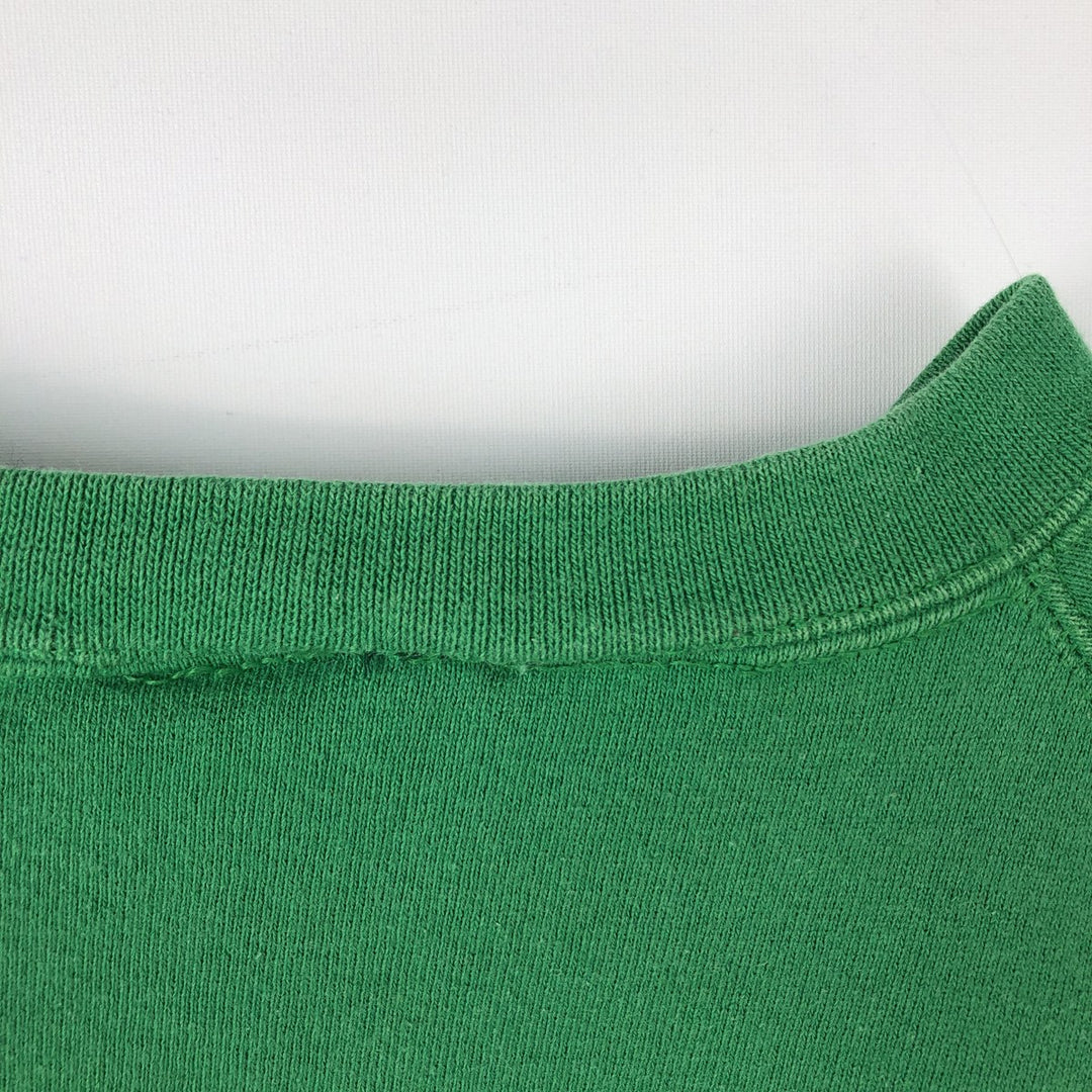 Adidas one-point logo sweatshirt, made in USA, men's size XL. cotton green type Vintage Second Hand