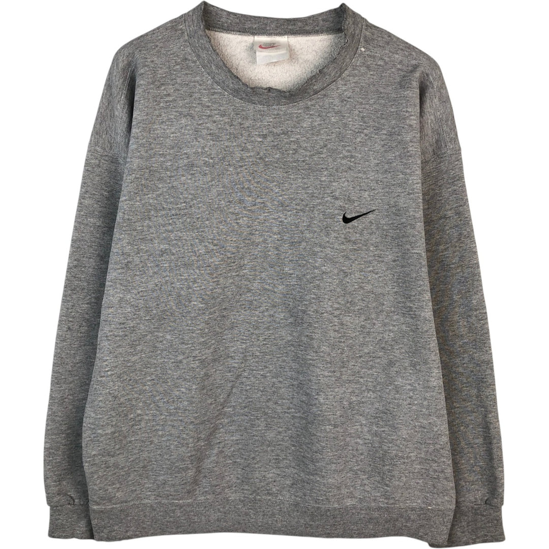 90s-00'S Nike One-Point Logo Sweatshirt, Men's XL, Vintage cotton gray type Vintage Second Hand