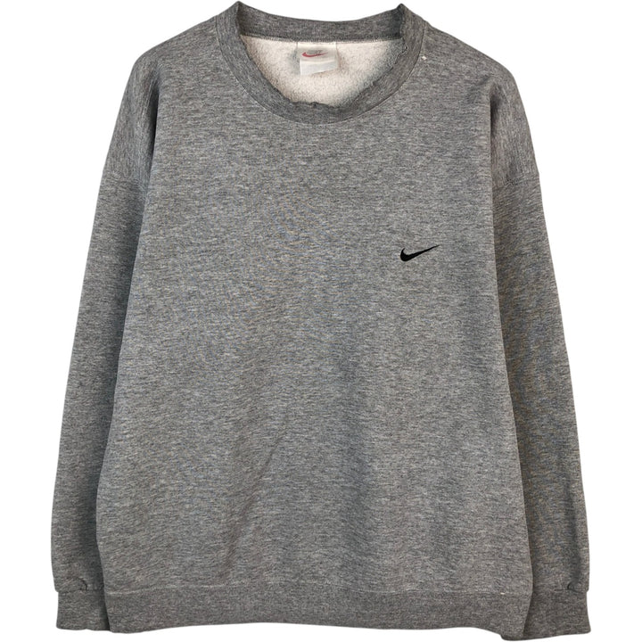 90s-00'S Nike One-Point Logo Sweatshirt, Men's XL, Vintage cotton gray type Vintage Second Hand