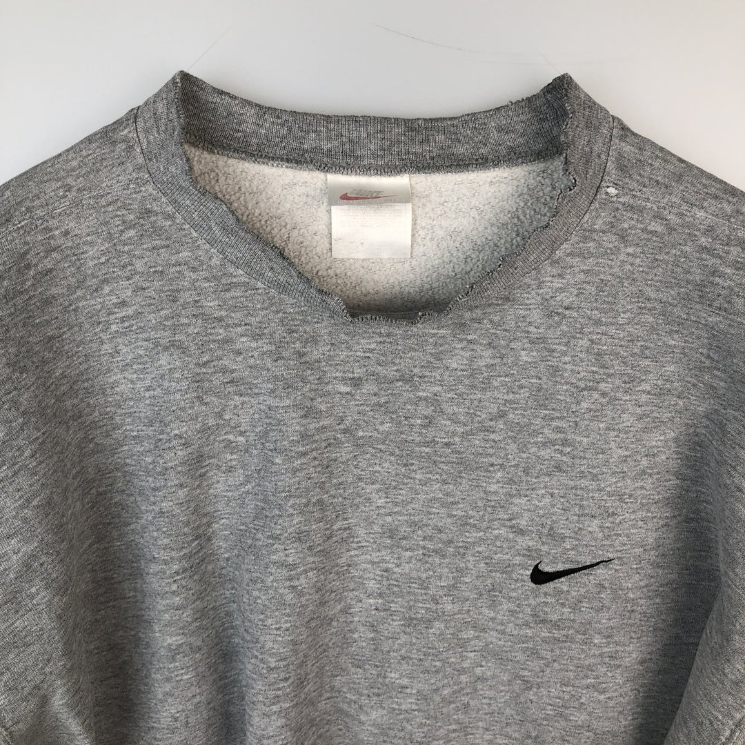 90s-00'S Nike One-Point Logo Sweatshirt, Men's XL, Vintage cotton gray type Vintage Second Hand