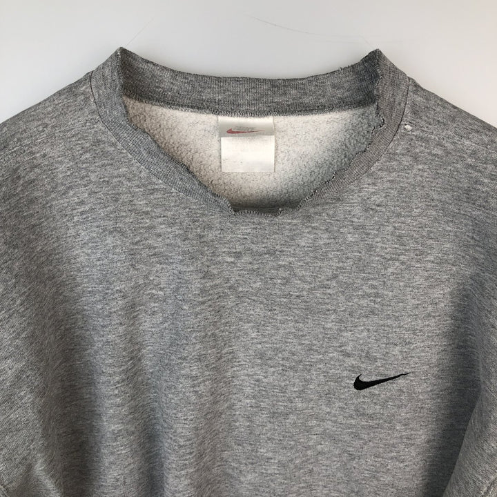 90s-00'S Nike One-Point Logo Sweatshirt, Men's XL, Vintage cotton gray type Vintage Second Hand