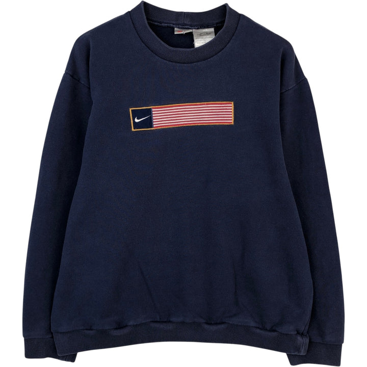 90s-00'S Nike American flag logo sweatshirt, men's size M (approx.), vintage. cotton navy blue type Vintage Second Hand