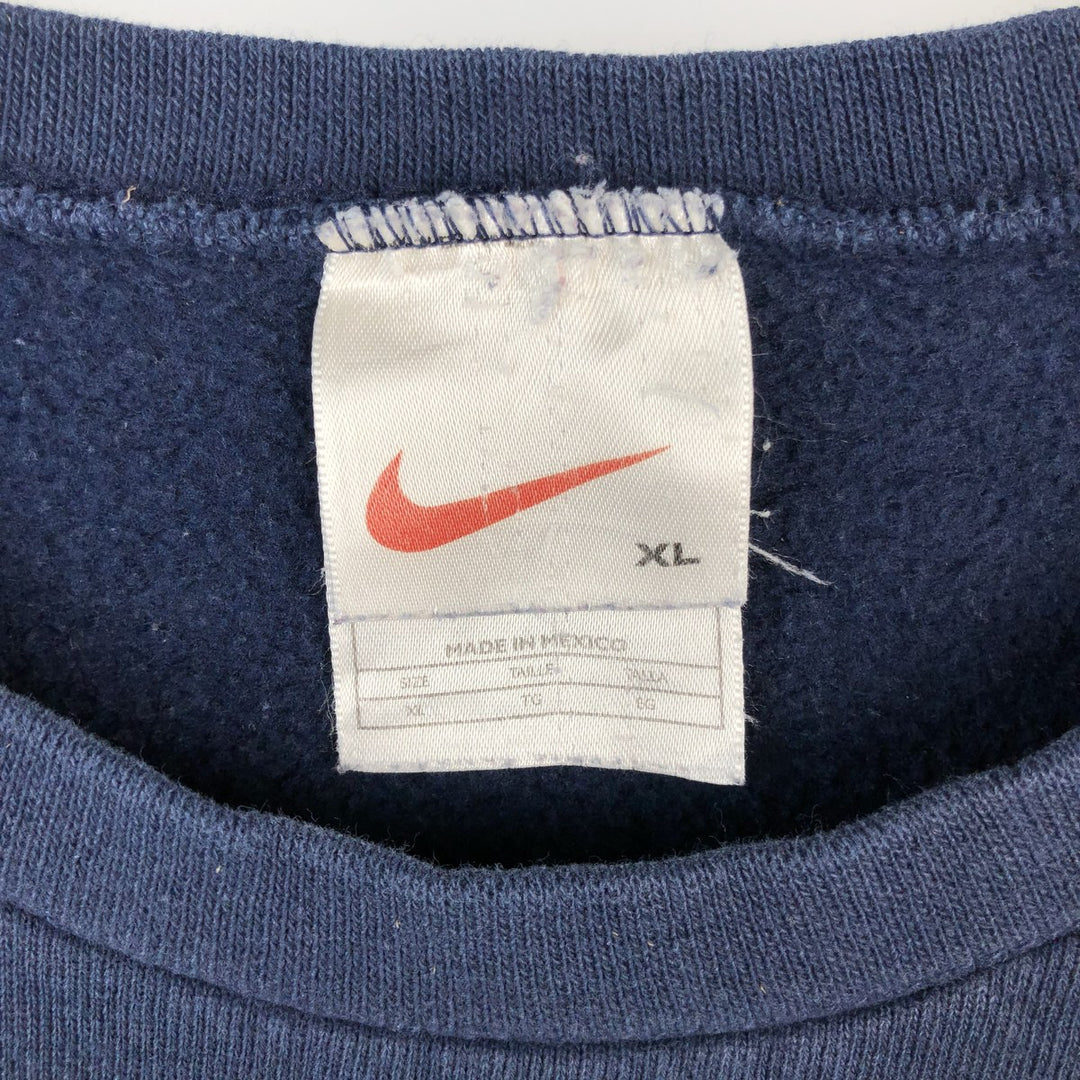 90'S Nike One Point Logo Sweatshirt, Men's XL Size Vintage cotton navy blue type Vintage Second Hand