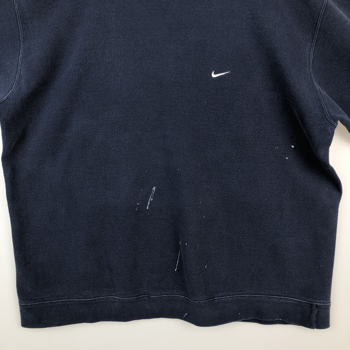 90'S Nike One Point Logo Sweatshirt, Men's XL Size Vintage cotton navy blue type Vintage Second Hand