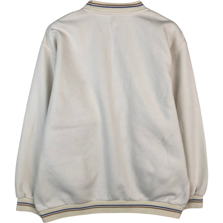 90'S Nike Full Button Logo Sweatshirt, Made in USA, Men's Size L (approx.), Vintage cotton white type Vintage Second Hand
