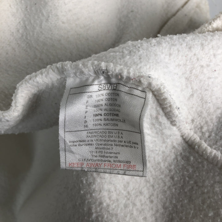 90'S Nike Full Button Logo Sweatshirt, Made in USA, Men's Size L (approx.), Vintage cotton white type Vintage Second Hand