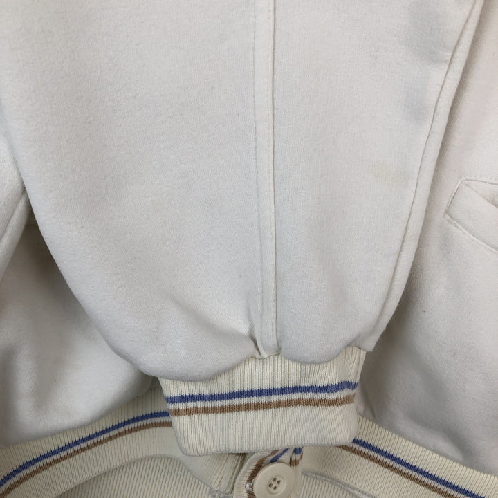 90'S Nike Full Button Logo Sweatshirt, Made in USA, Men's Size L (approx.), Vintage cotton white type Vintage Second Hand