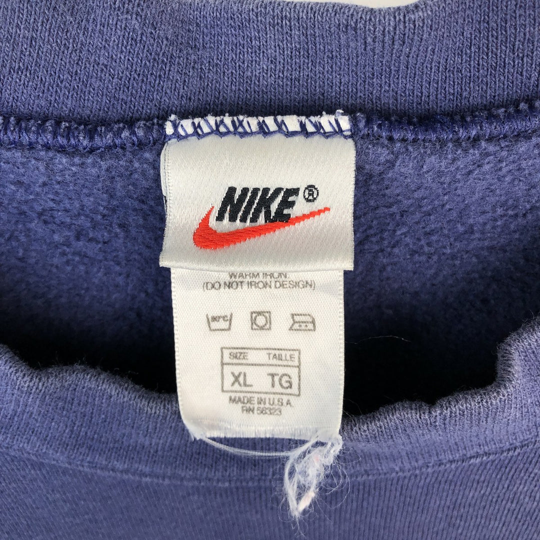 90'S Nike One-Point Logo Sweatshirt, Made in USA, Men's XL (approx.), Vintage cotton navy blue type Vintage Second Hand