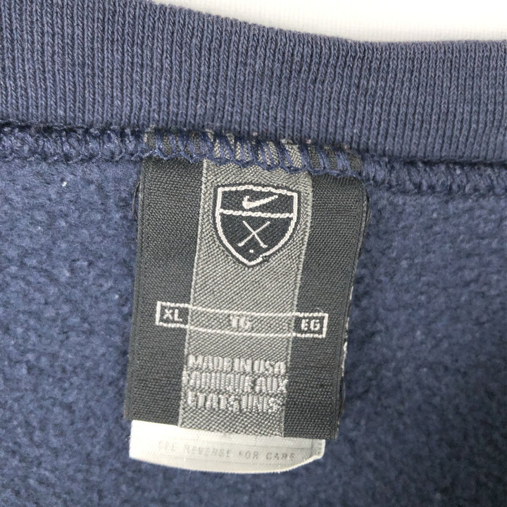 Nike Golf One-Point Logo Sweatshirt, Made in USA, Men's XXL equivalent. cotton navy blue type Vintage Second Hand