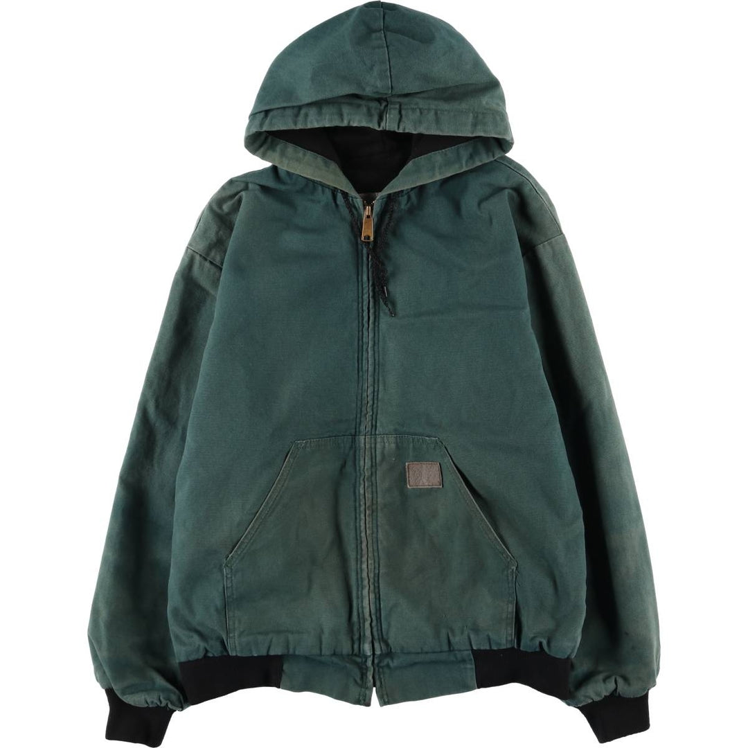 Key Active Jacket Type Duck Full-Zip Hoodie, Men's Size L (Equivalent), Vintage cotton green type Vintage Second Hand