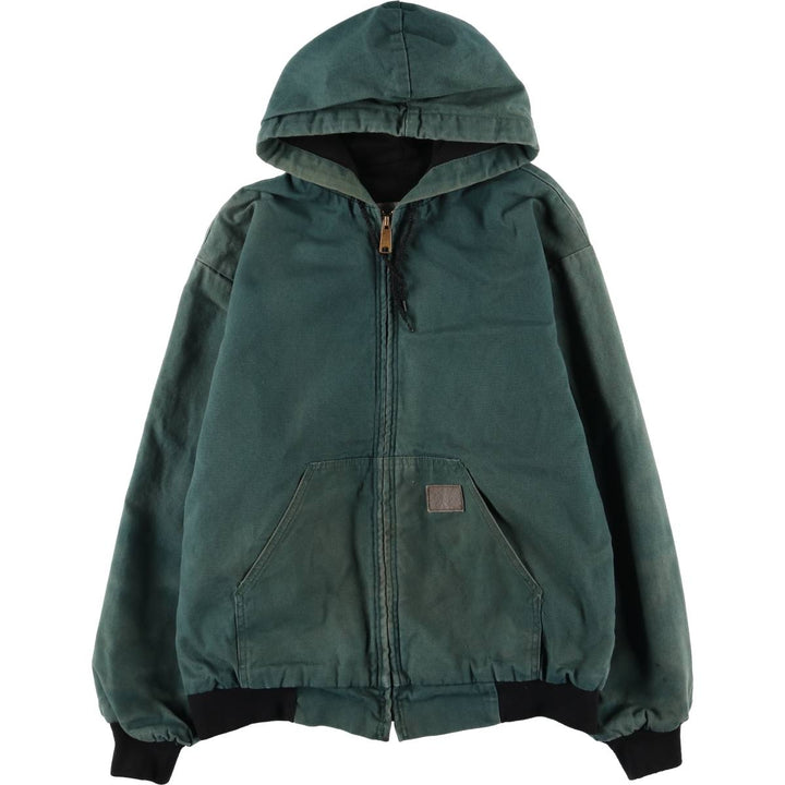 Key Active Jacket Type Duck Full-Zip Hoodie, Men's Size L (Equivalent), Vintage cotton green type Vintage Second Hand