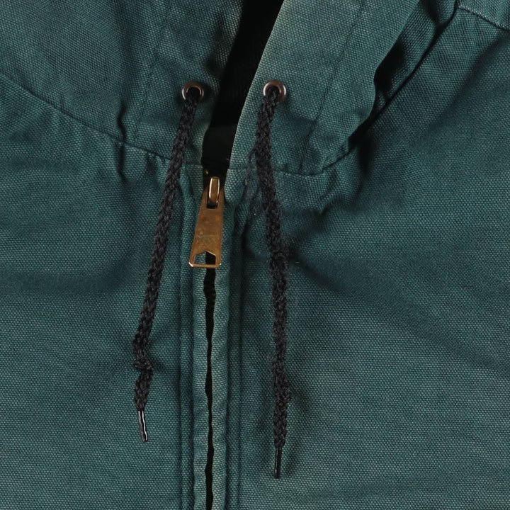 Key Active Jacket Type Duck Full-Zip Hoodie, Men's Size L (Equivalent), Vintage cotton green type Vintage Second Hand