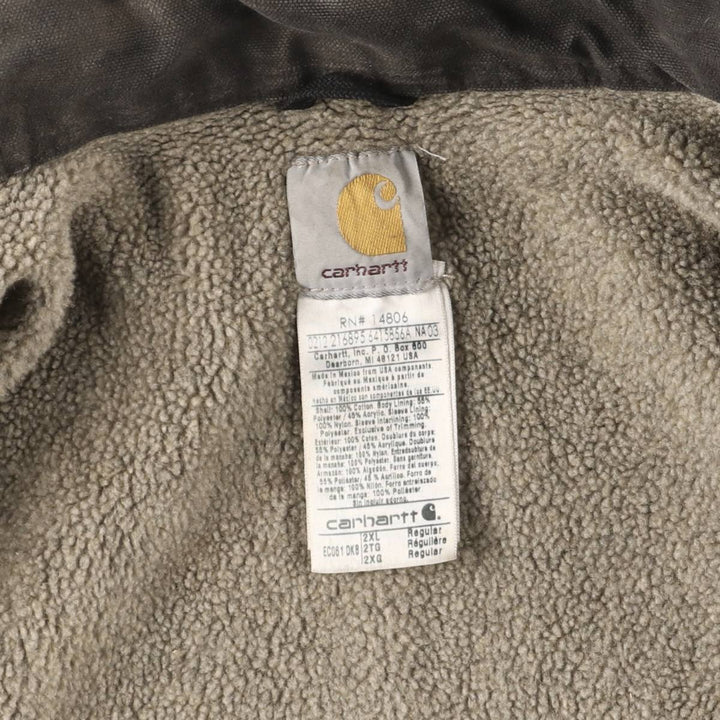 Carhartt Ridgecoat Padded Duck Work Jacket, Men's XXL equivalent. cotton brown type Vintage Second Hand