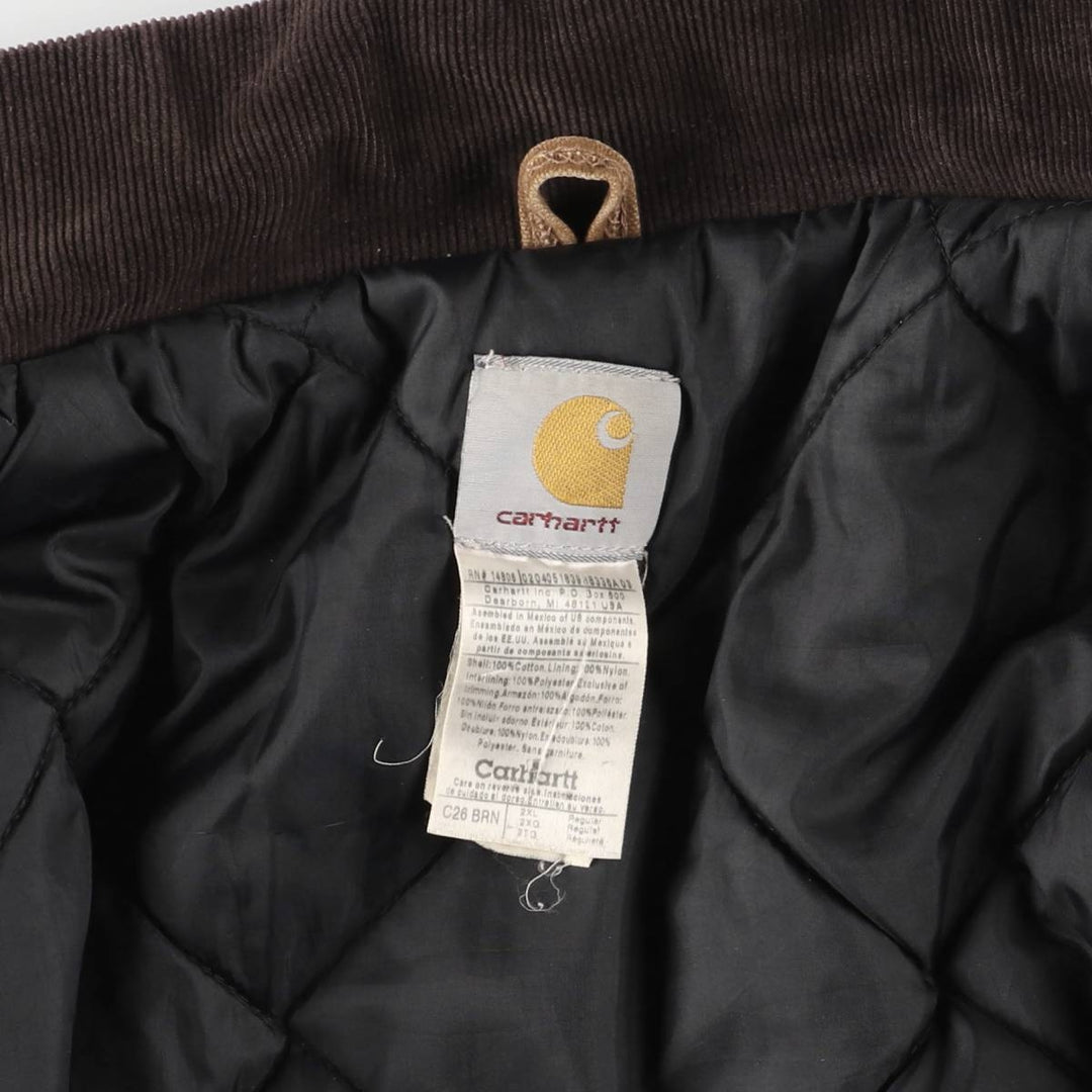 2000'S Carhartt Traditional Padded Duck Work Jacket, Men's XXL cotton brown type Vintage Second Hand