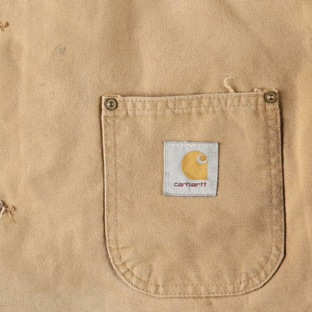 Carhartt Michigan Chore Coat Duck Coverall Men's XL Size unclear Beige type Vintage Second Hand
