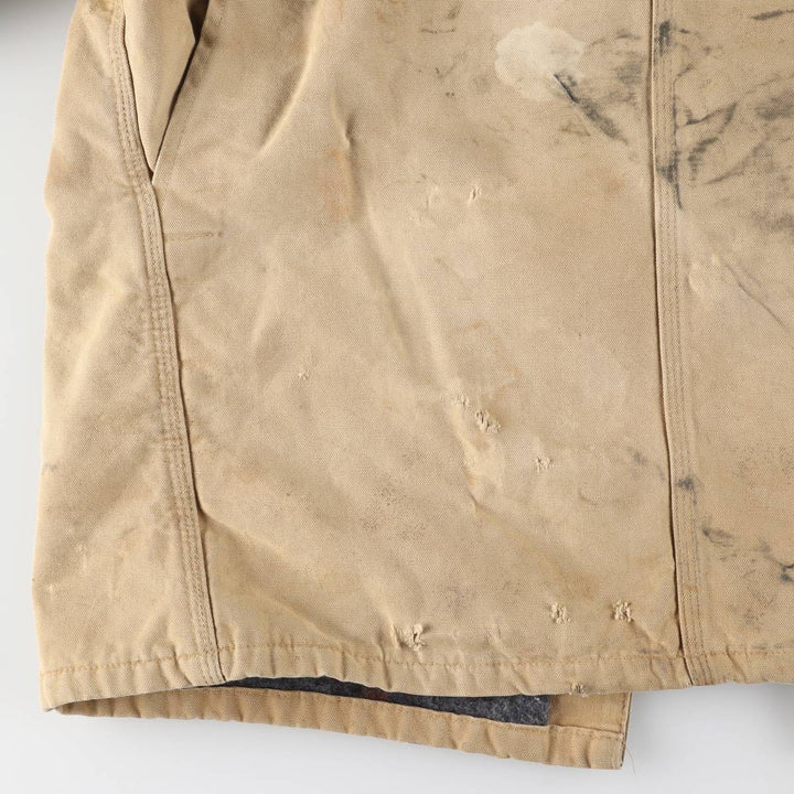 Carhartt Michigan Chore Coat Duck Coverall Men's XL Size unclear Beige type Vintage Second Hand