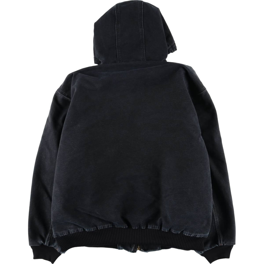 00'S Carhartt Active Jacket, Padded Duck Full Zip Hoodie, Men's XXL cotton black type Vintage Second Hand
