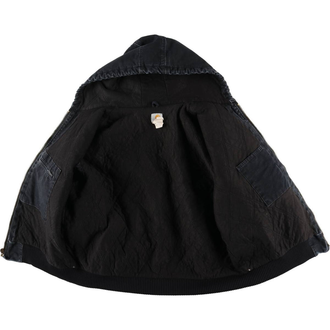 00'S Carhartt Active Jacket, Padded Duck Full Zip Hoodie, Men's XXL cotton black type Vintage Second Hand