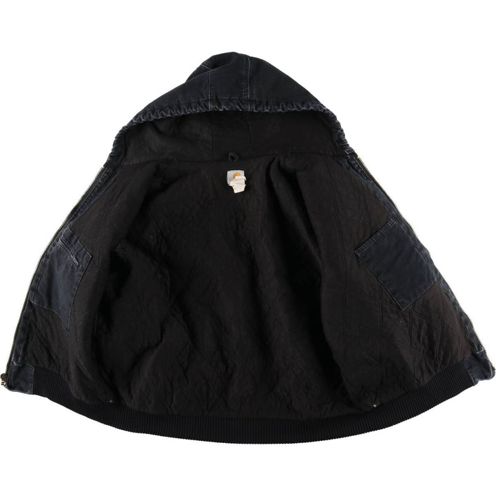 00'S Carhartt Active Jacket, Padded Duck Full Zip Hoodie, Men's XXL cotton black type Vintage Second Hand