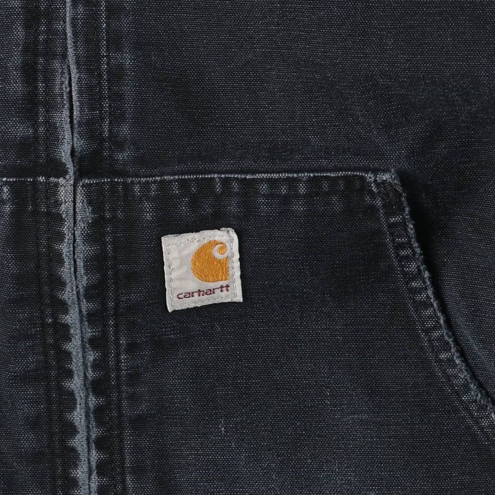 00'S Carhartt Active Jacket, Padded Duck Full Zip Hoodie, Men's XXL cotton black type Vintage Second Hand