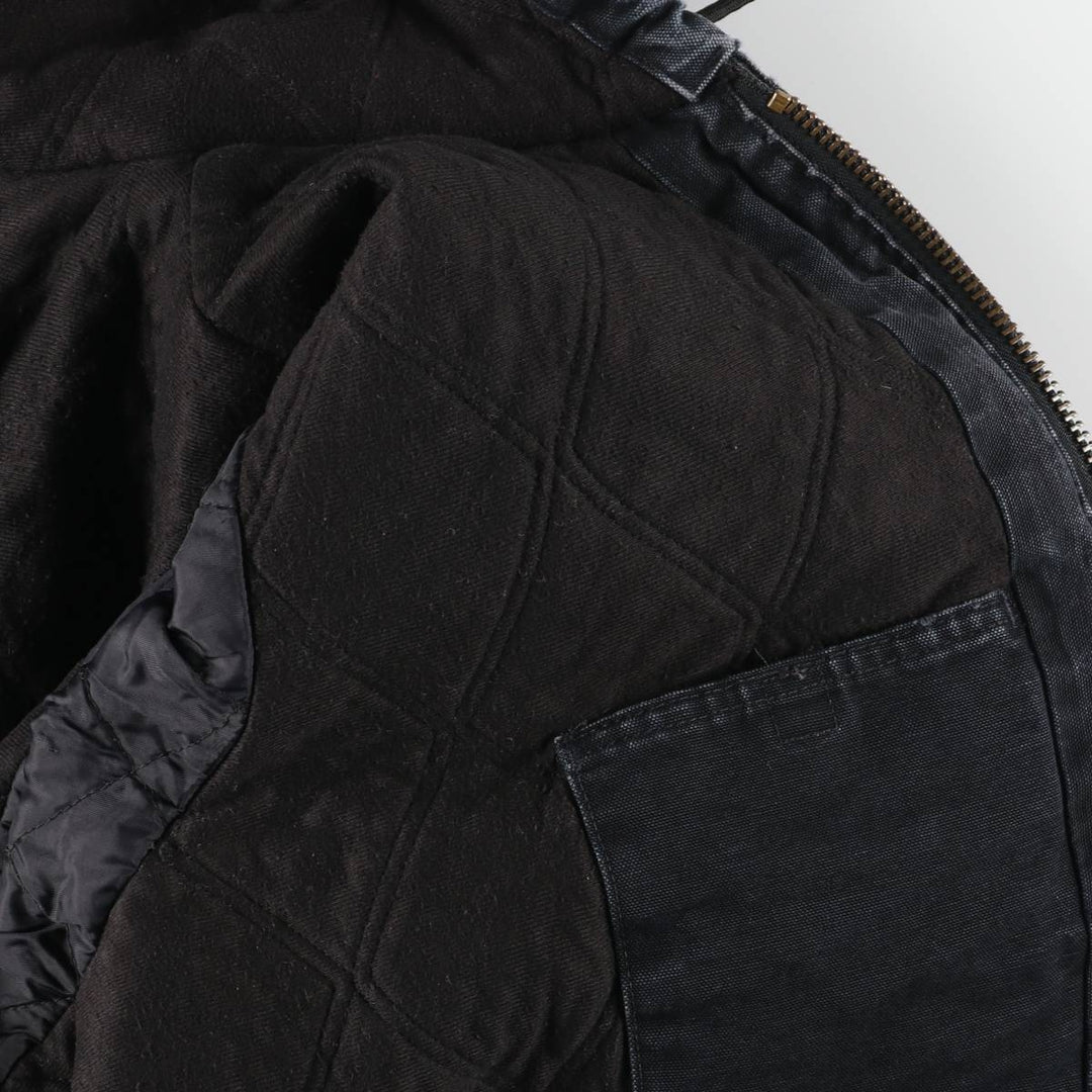 00'S Carhartt Active Jacket, Padded Duck Full Zip Hoodie, Men's XXL cotton black type Vintage Second Hand