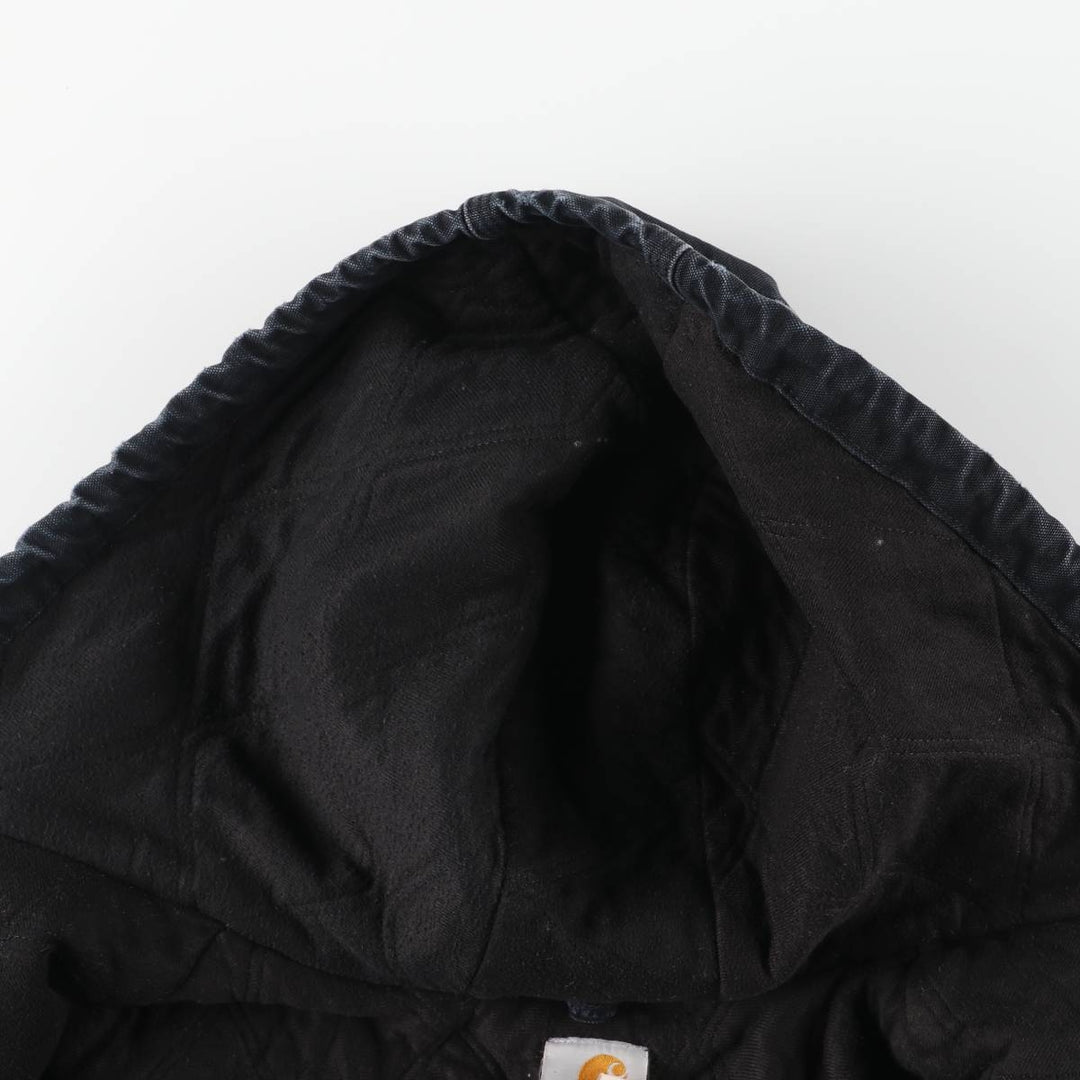 00'S Carhartt Active Jacket, Padded Duck Full Zip Hoodie, Men's XXL cotton black type Vintage Second Hand