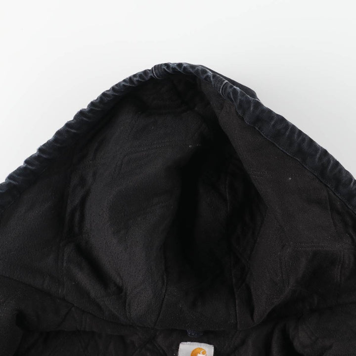 00'S Carhartt Active Jacket, Padded Duck Full Zip Hoodie, Men's XXL cotton black type Vintage Second Hand